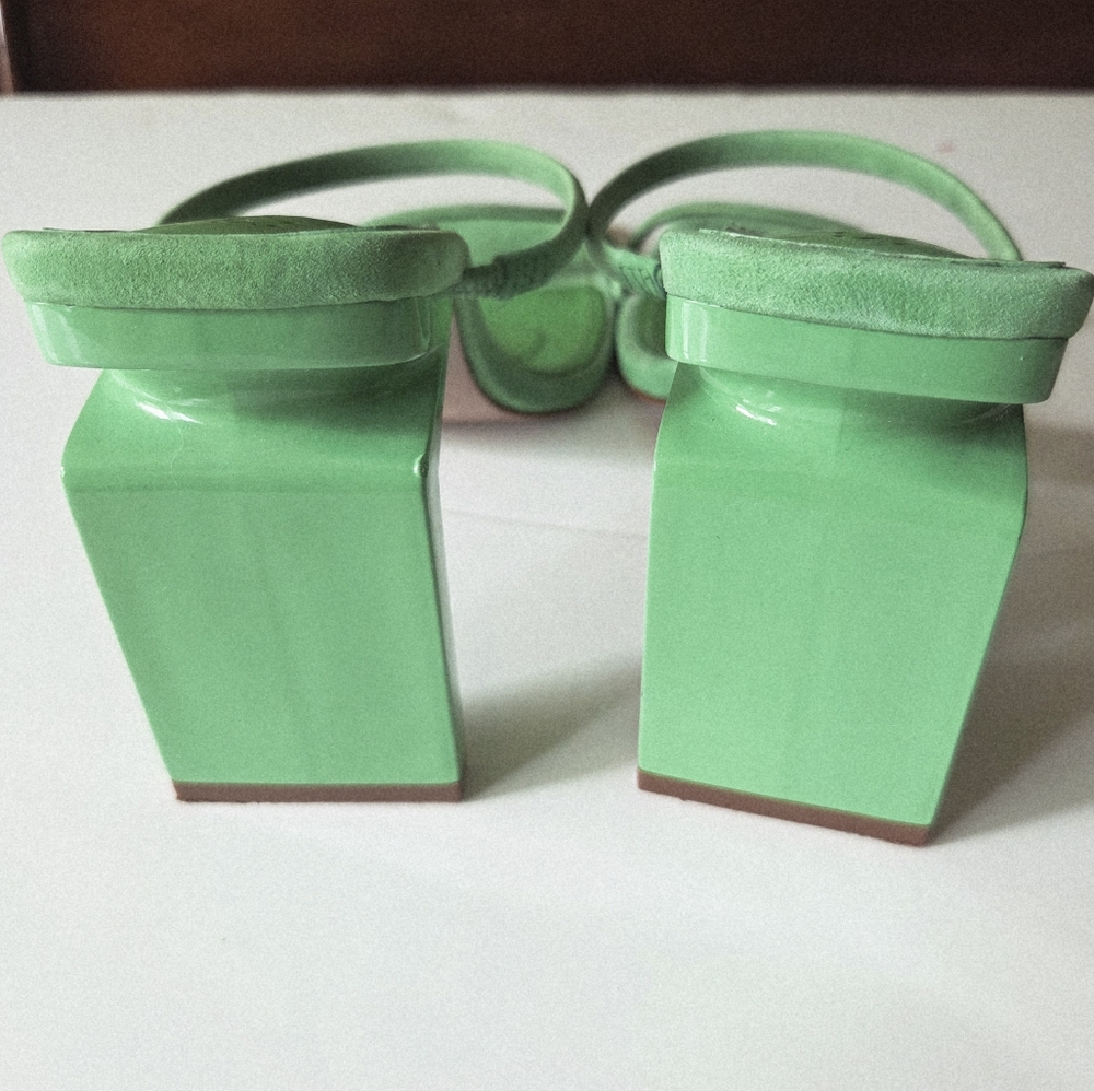 Schutz Kattie Gianni Green  Heeled Sandals Size 8 - Picture 8 of 8